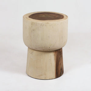 Havaya Natural Solid Wood Side Table - INTERIORTONIC