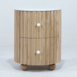 Poppy Marble and Wood Nightstand