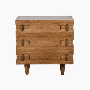 Solid Wood Nightstand with Brass detail - INTERIORTONIC