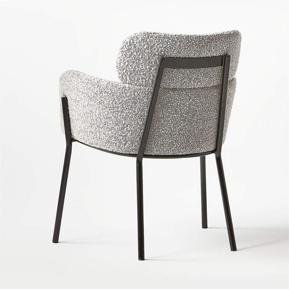 Celeste Grau Boucle Esszimmerstuhl - INTERIORTONIC