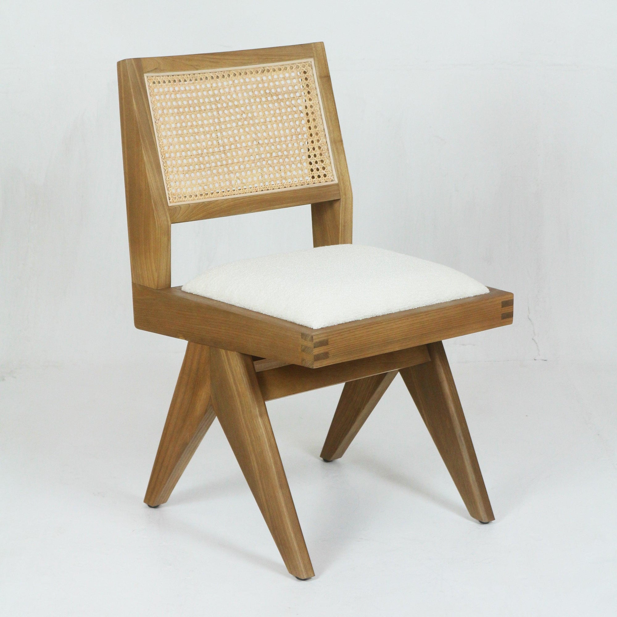 Polsterstuhl Jeanneret Armless Side Chair Massiv Esche - INTERIORTONIC