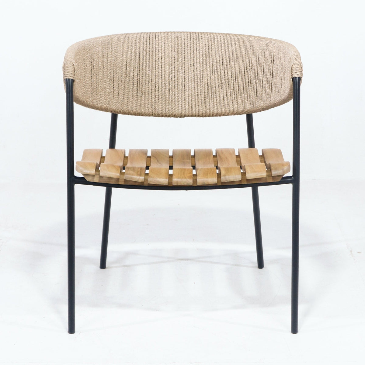 Silla Clara con asiento de teca y cinchas de junco - INTERIORTONIC