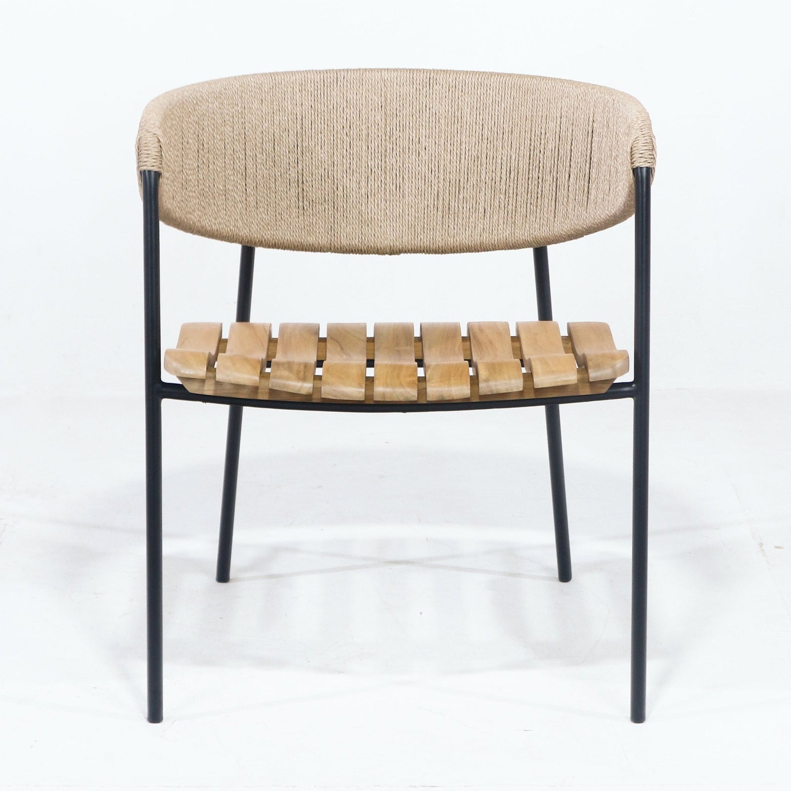 Silla Clara con asiento de teca y cinchas de junco - INTERIORTONIC