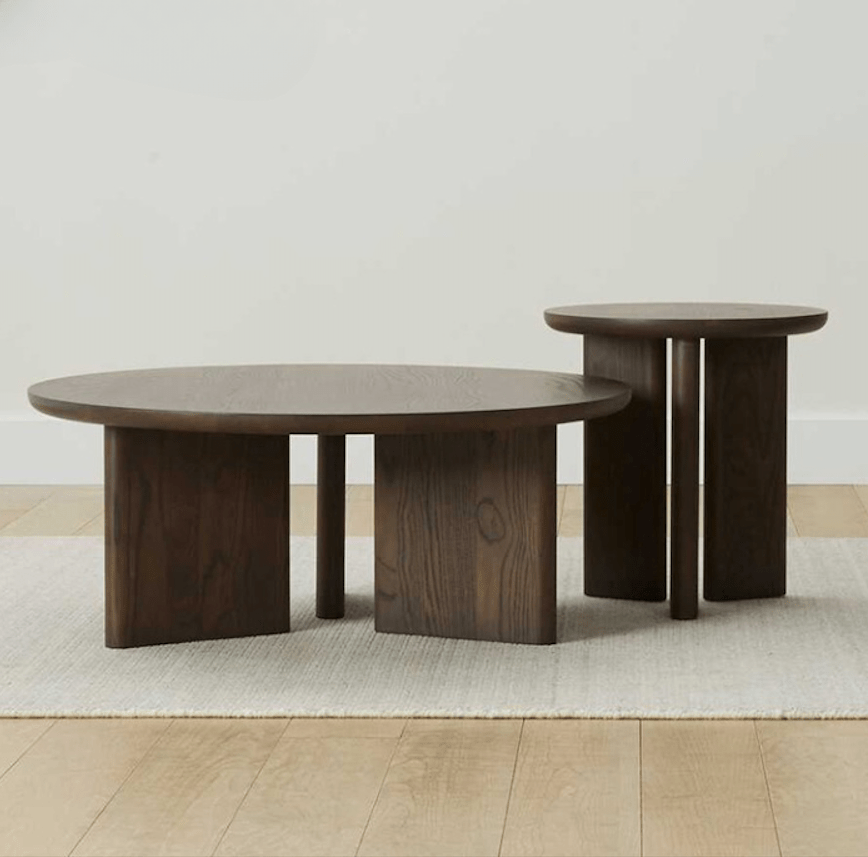 Mesa baja de madera maciza de roble Clarence - INTERIORTONIC