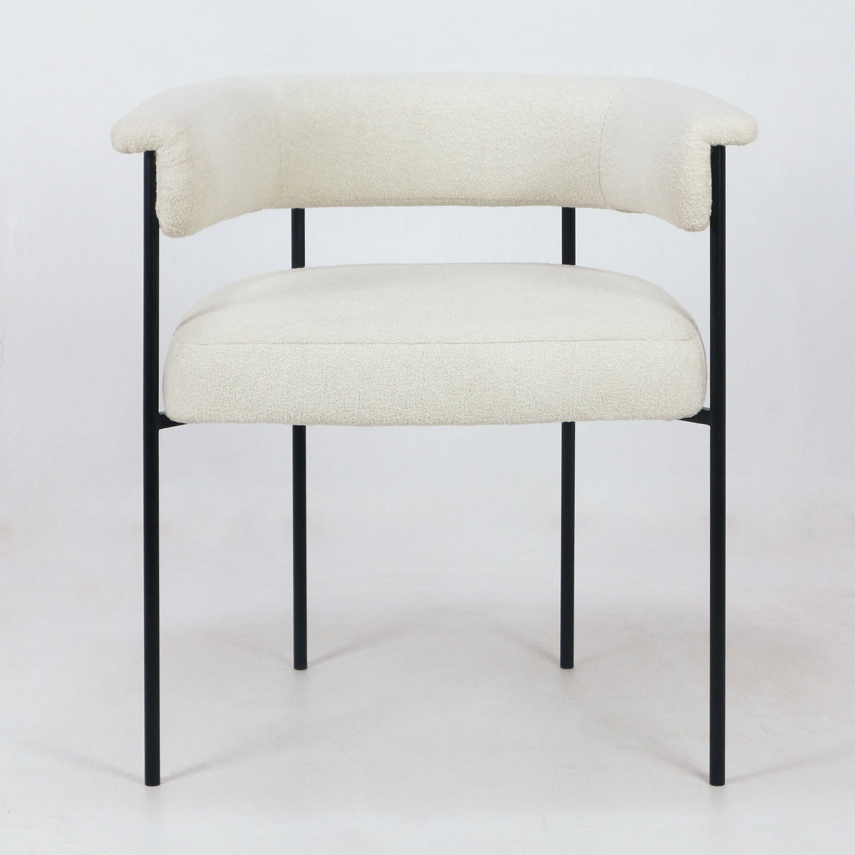 Mikra Silla de Comedor Crema Boucle - INTERIORTONIC