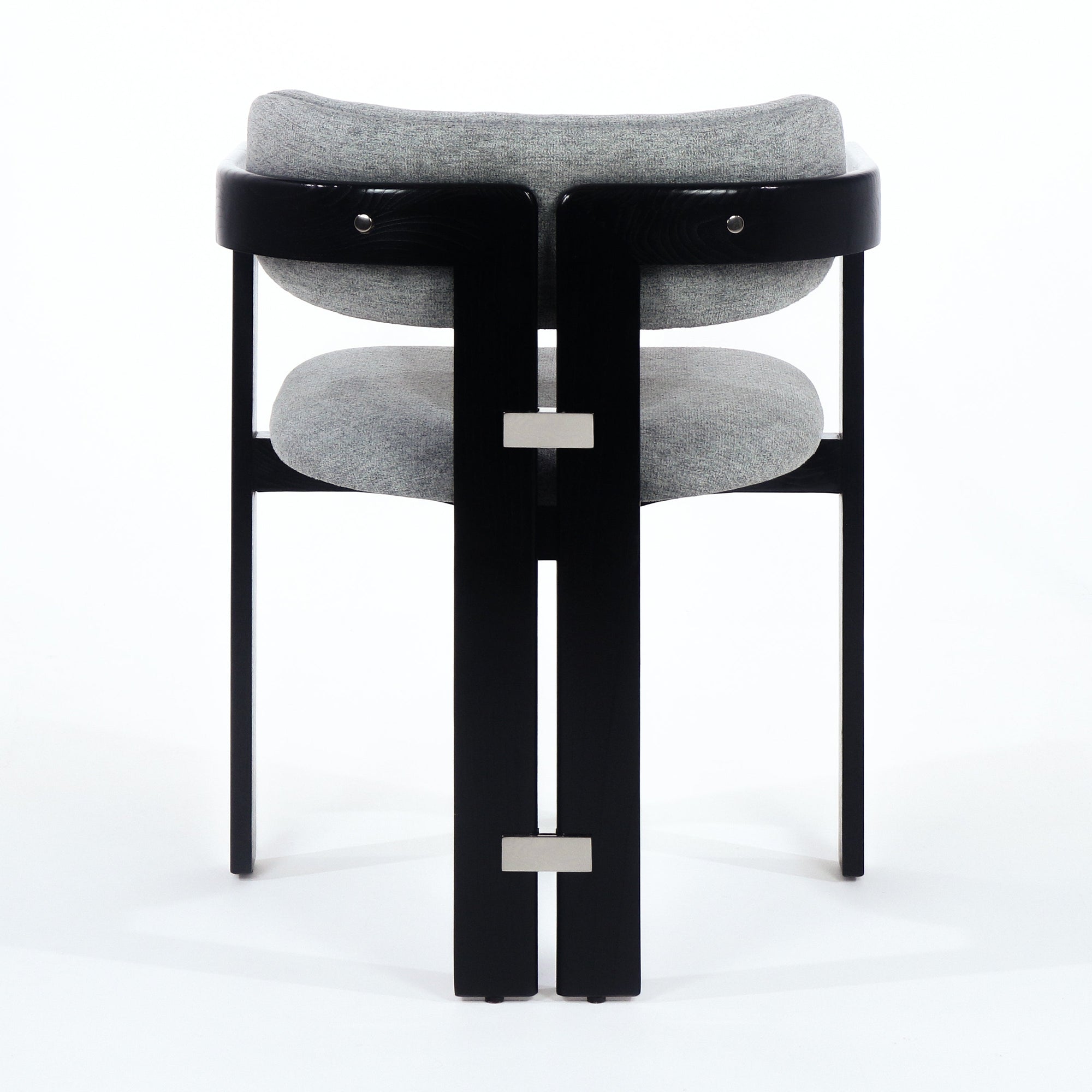 Silla de Comedor Pamplona Negro, Inoxidable y Boucle Gris - INTERIORTONIC