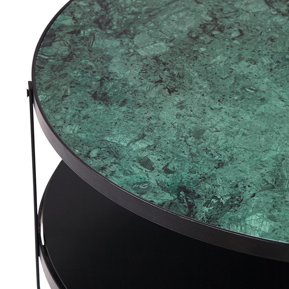 Mesa baja de mármol verde elemental 