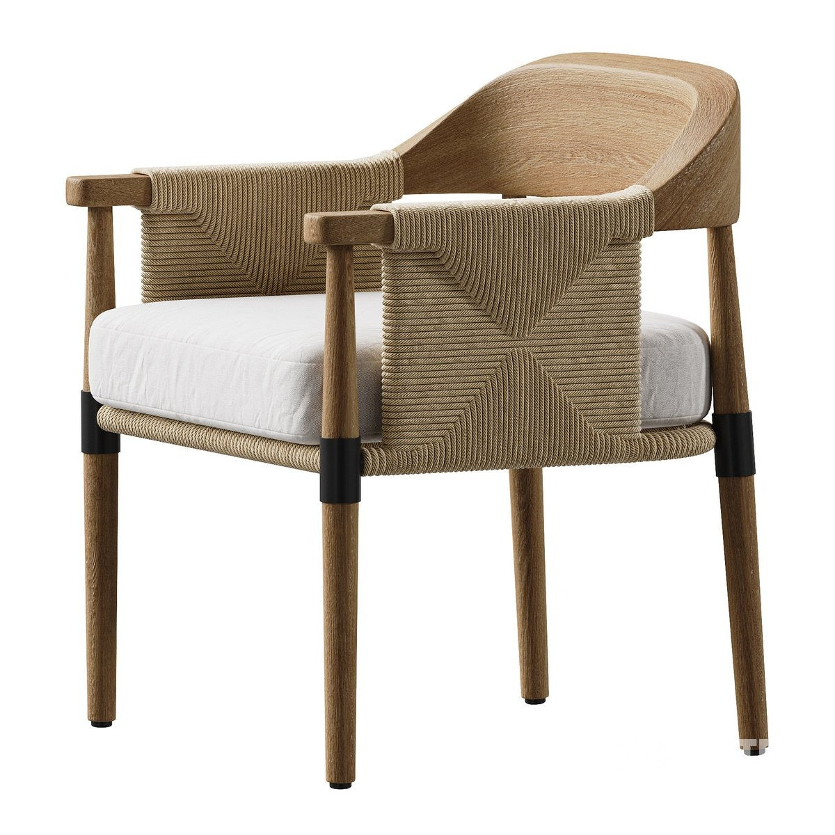 Chaise de salle à manger en chêne Hydra avec tissu Performance