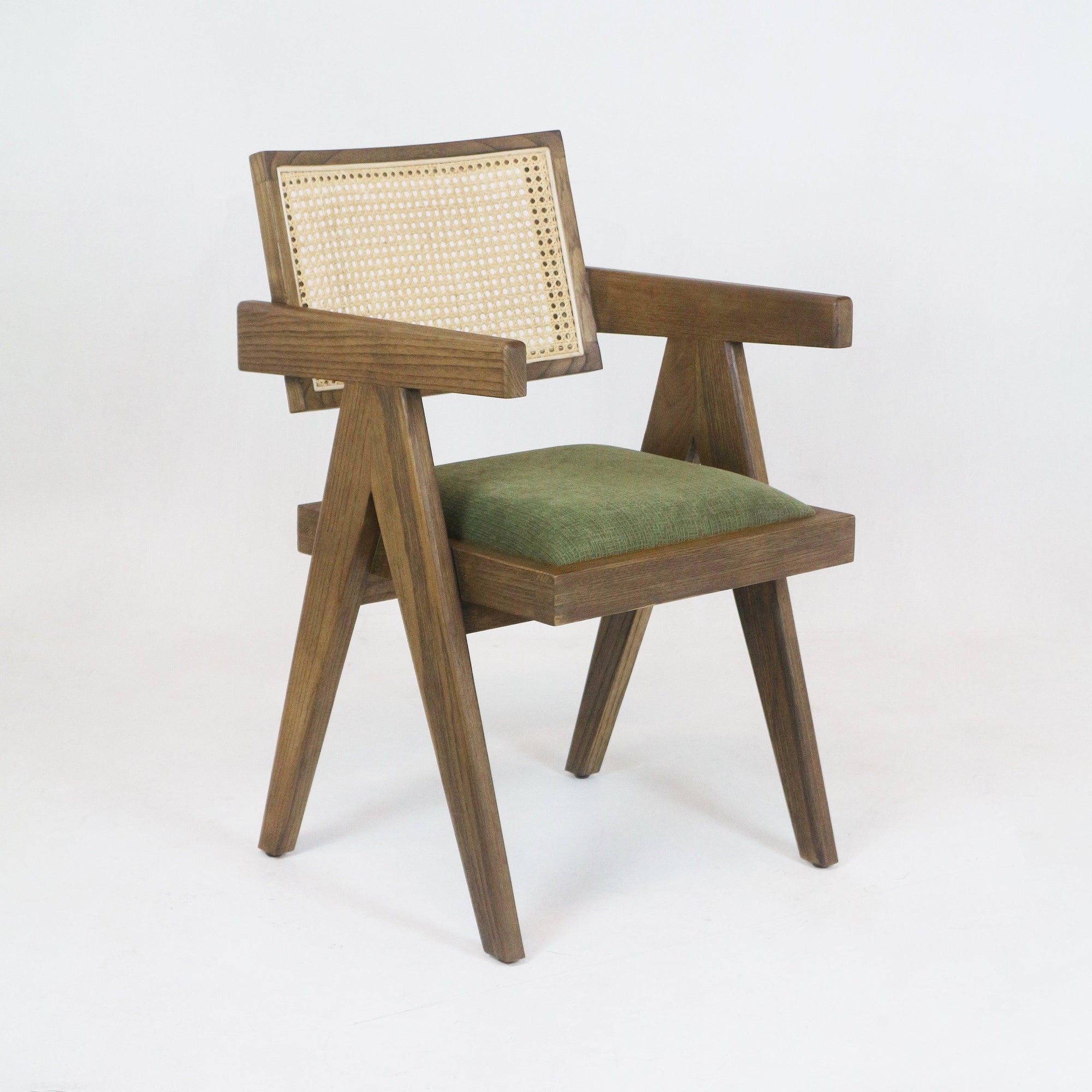 Chaise de salle à manger ou de bureau tapissée Jeanneret Frêne massif - INTERIORTONIC