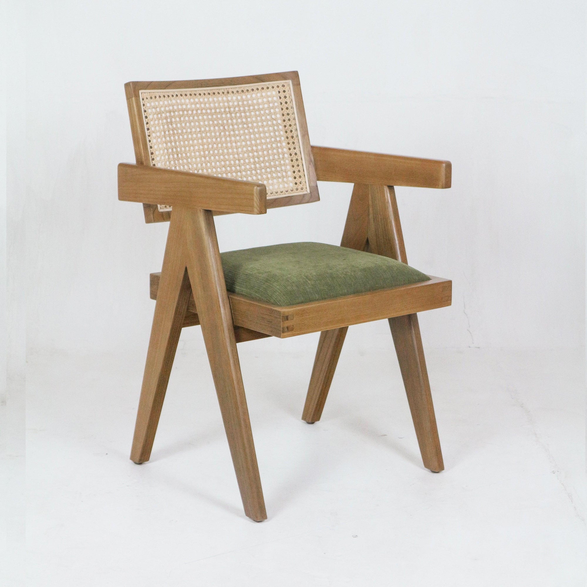 Chaise de salle à manger ou de bureau tapissée Jeanneret Frêne massif - INTERIORTONIC