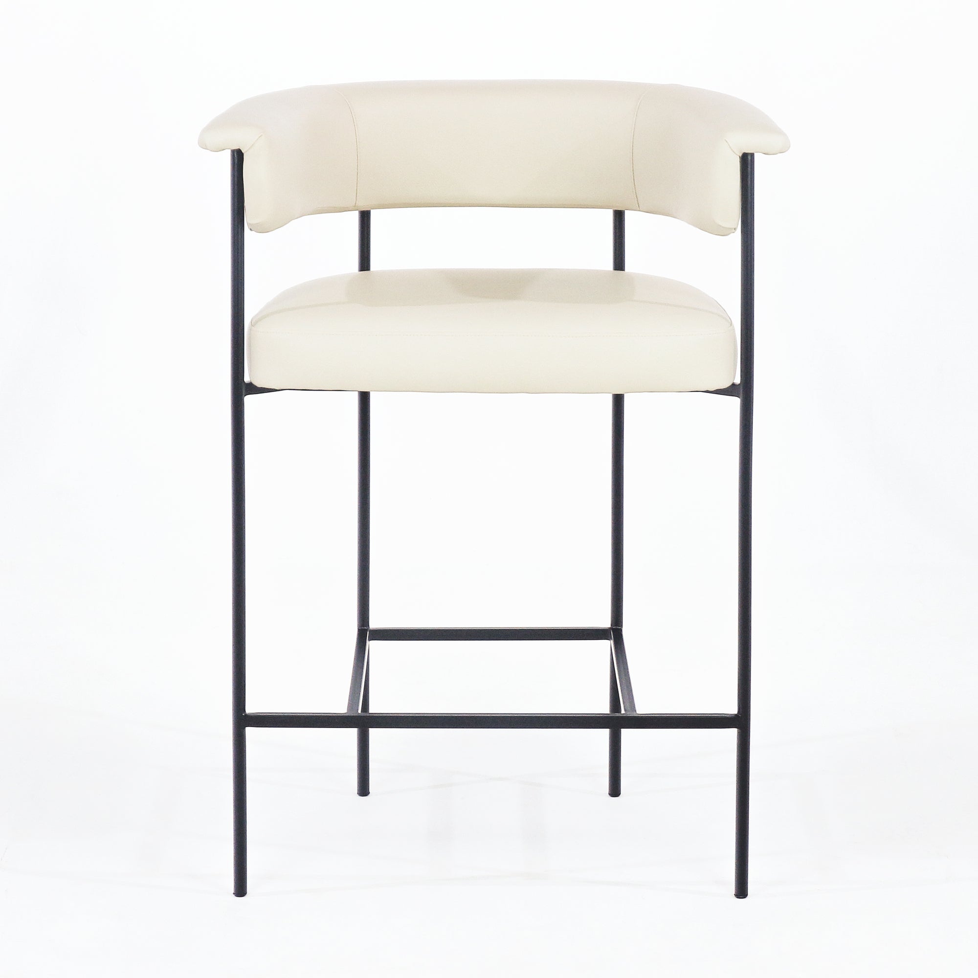 Mikra Tabouret de comptoir et de bar en cuir - INTERIORTONIC