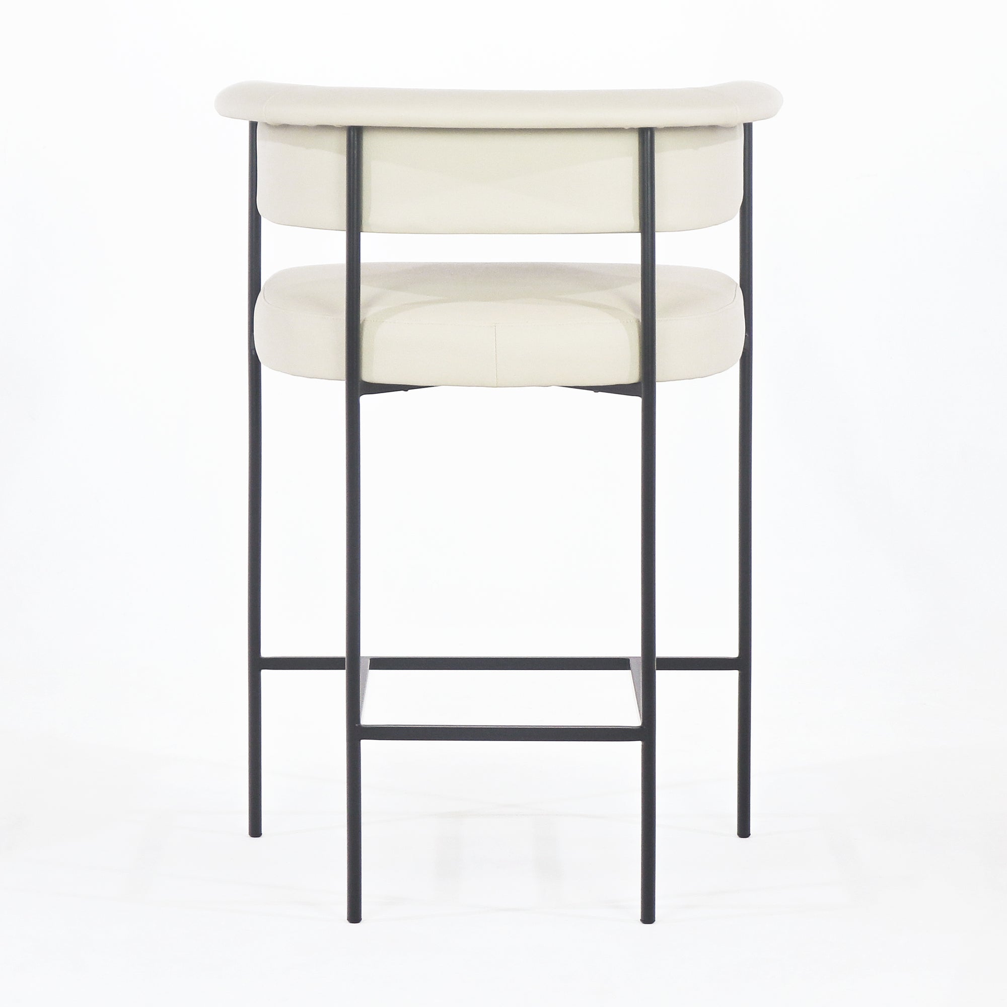 Mikra Tabouret de comptoir et de bar en cuir - INTERIORTONIC