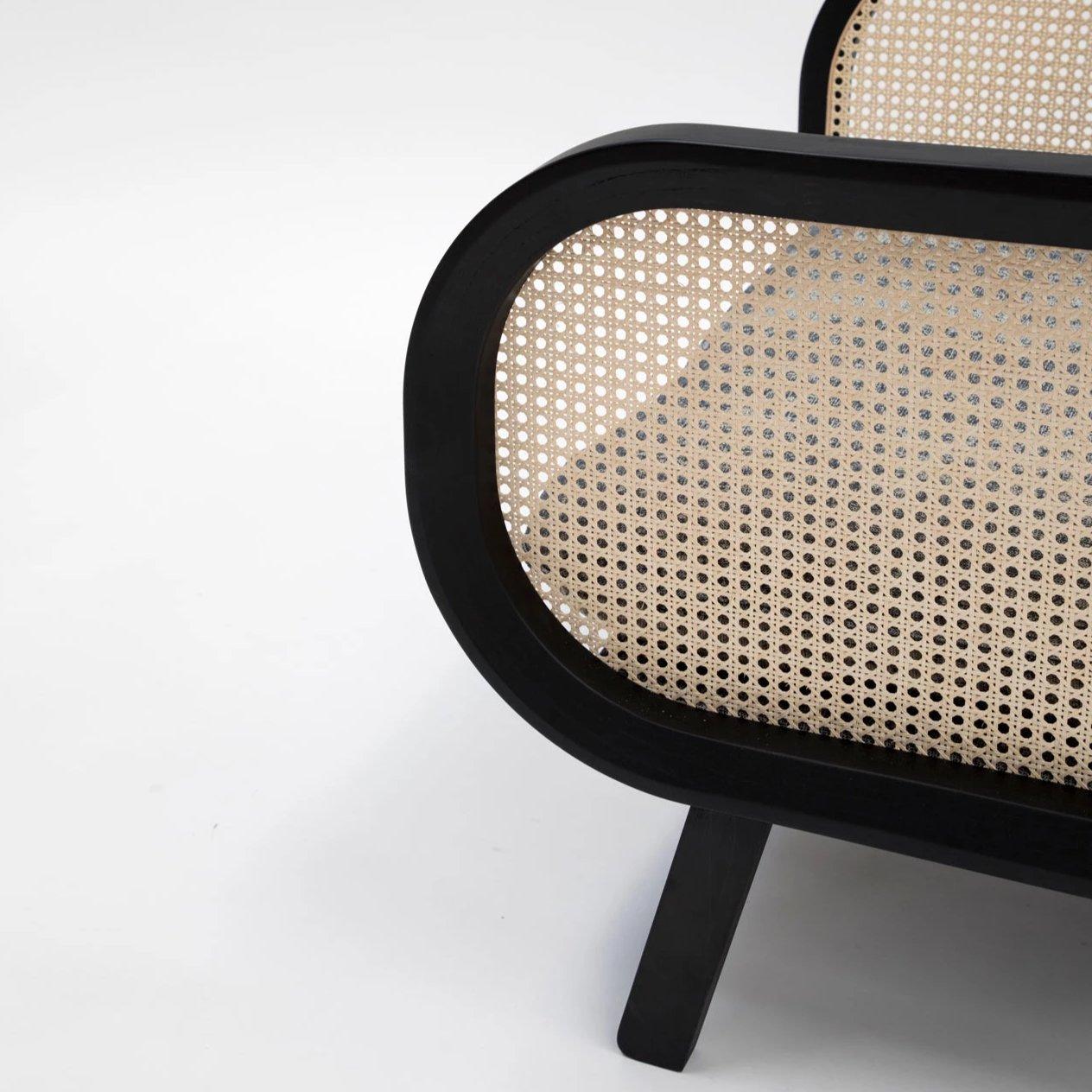 Fauteuil de cinéma Cane en acajou noir - INTERIORTONIC