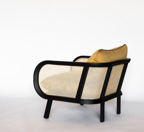 Fauteuil de cinéma Cane en acajou noir - INTERIORTONIC