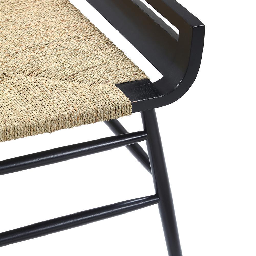 Banc de bout de lit Centric en acajou Blackwash - INTERIORTONIC