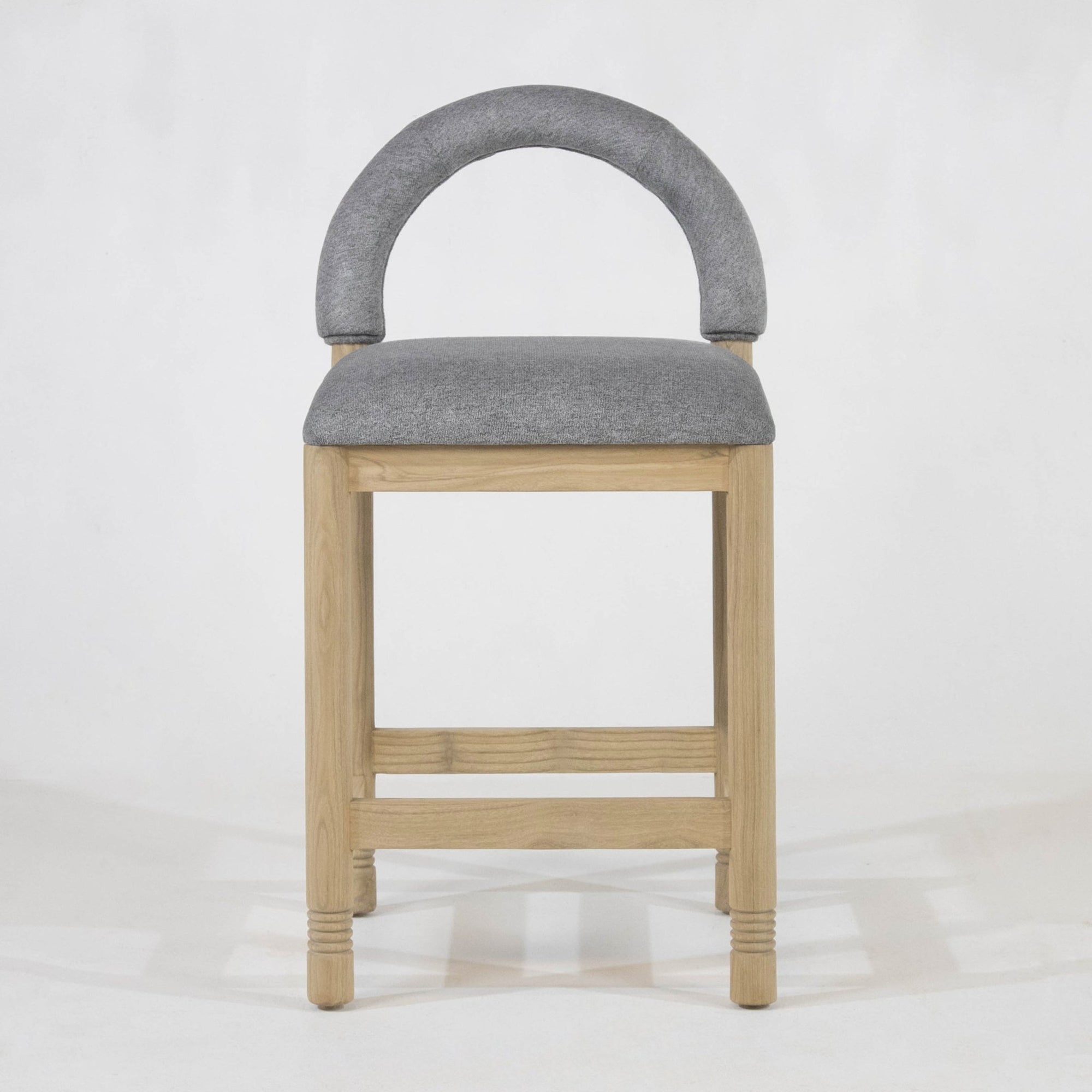 Tabouret de bar et de comptoir Heidi en chêne et bouclé - INTERIORTONIC