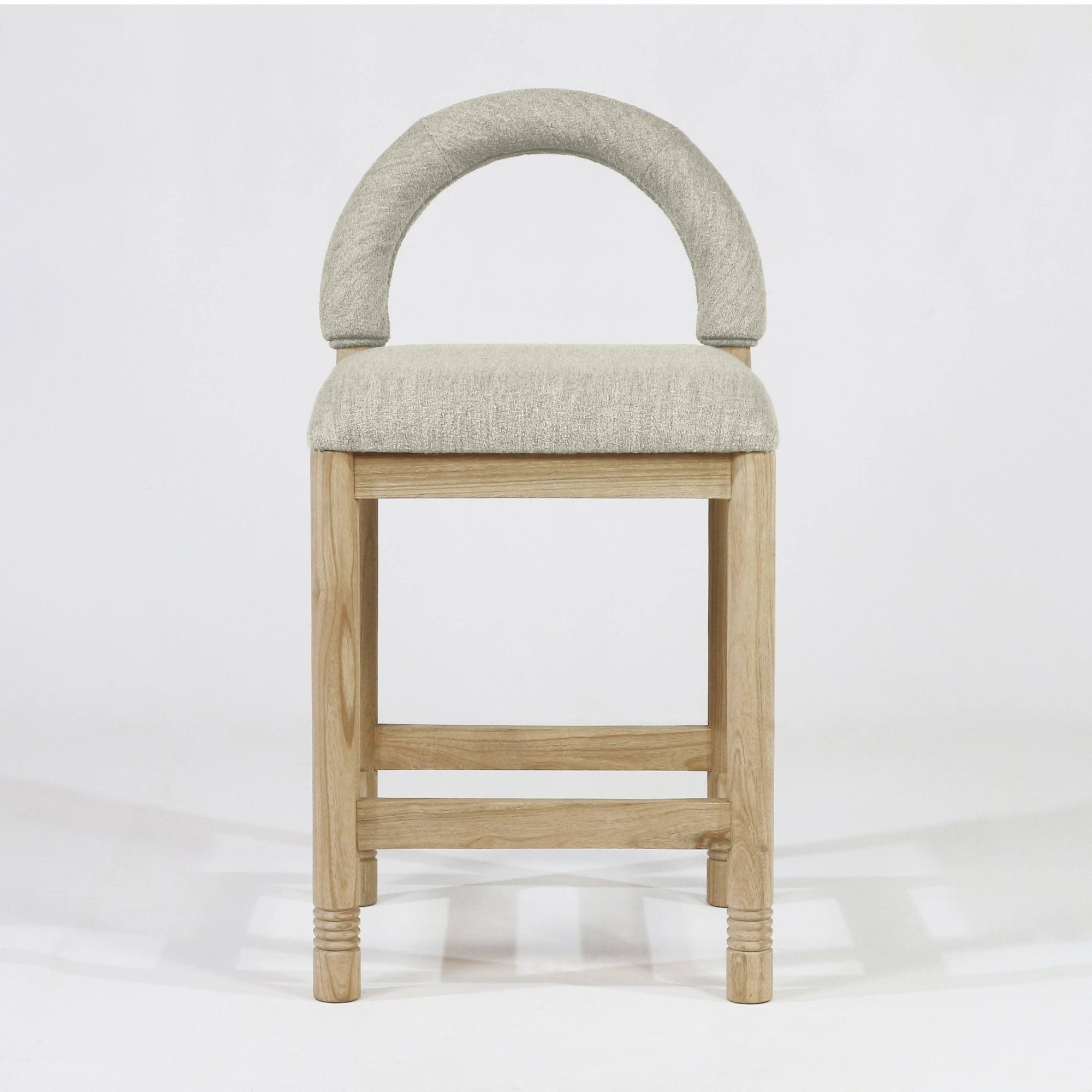 Tabouret de bar et de comptoir Heidi en chêne et bouclé - INTERIORTONIC