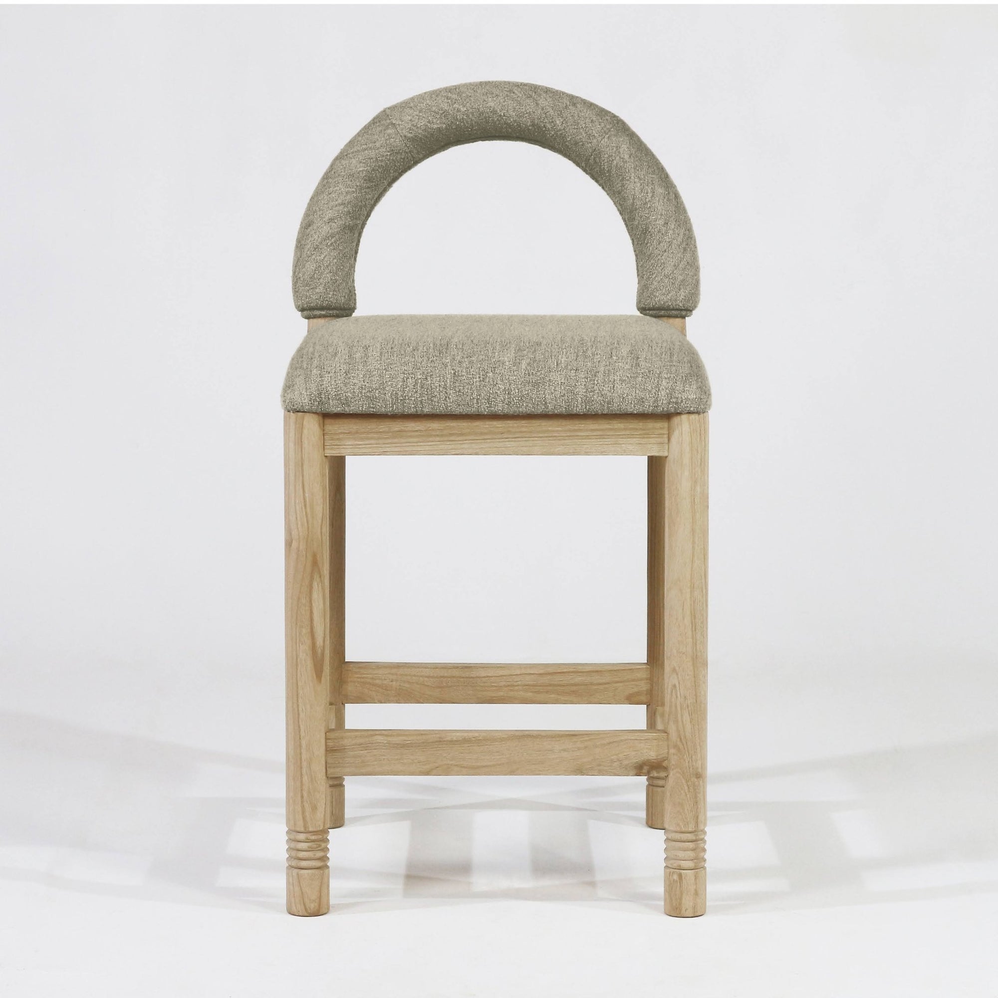 Tabouret de bar et de comptoir Heidi en chêne et bouclé - INTERIORTONIC