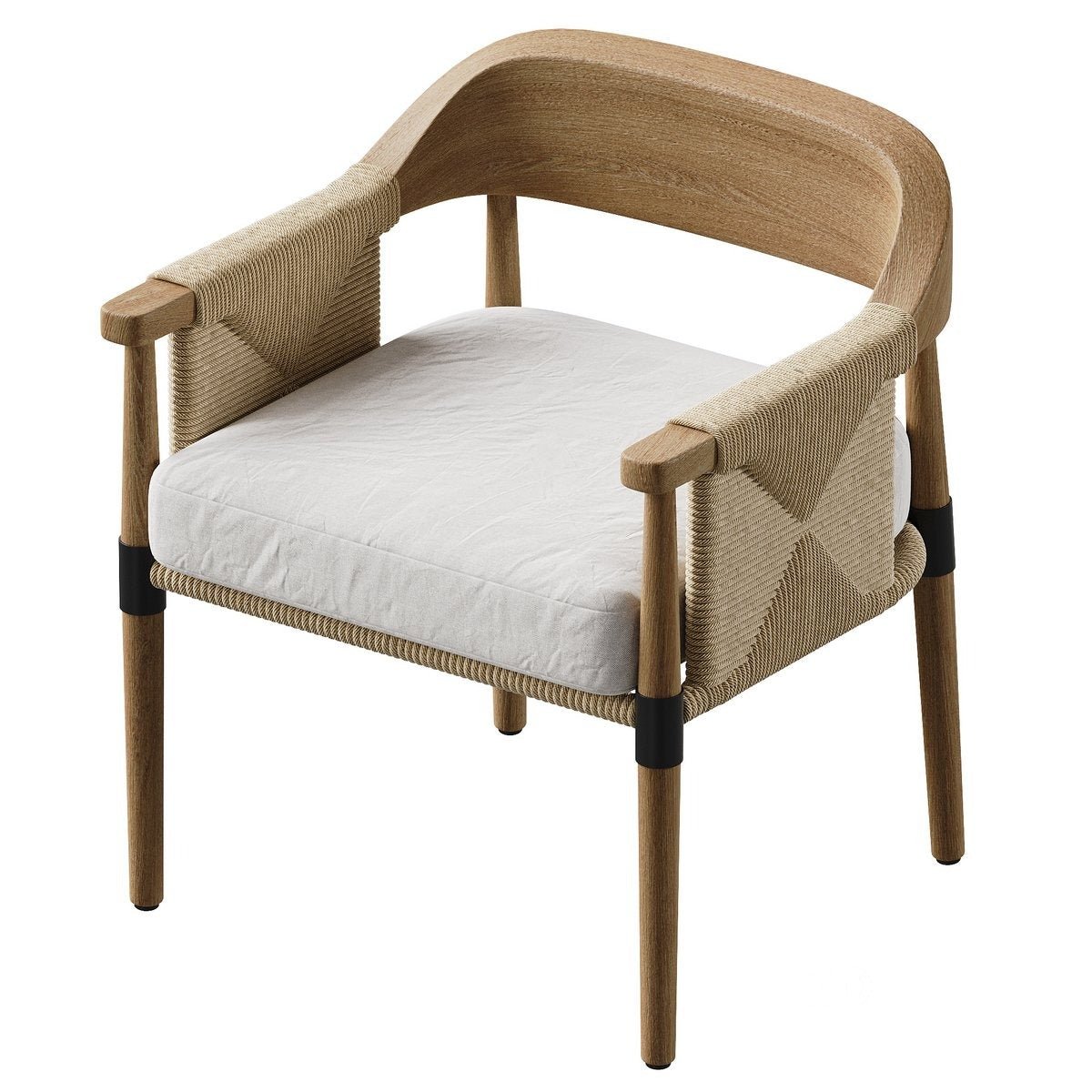 Chaise de salle à manger en chêne Hydra avec tissu Performance - INTERIORTONIC