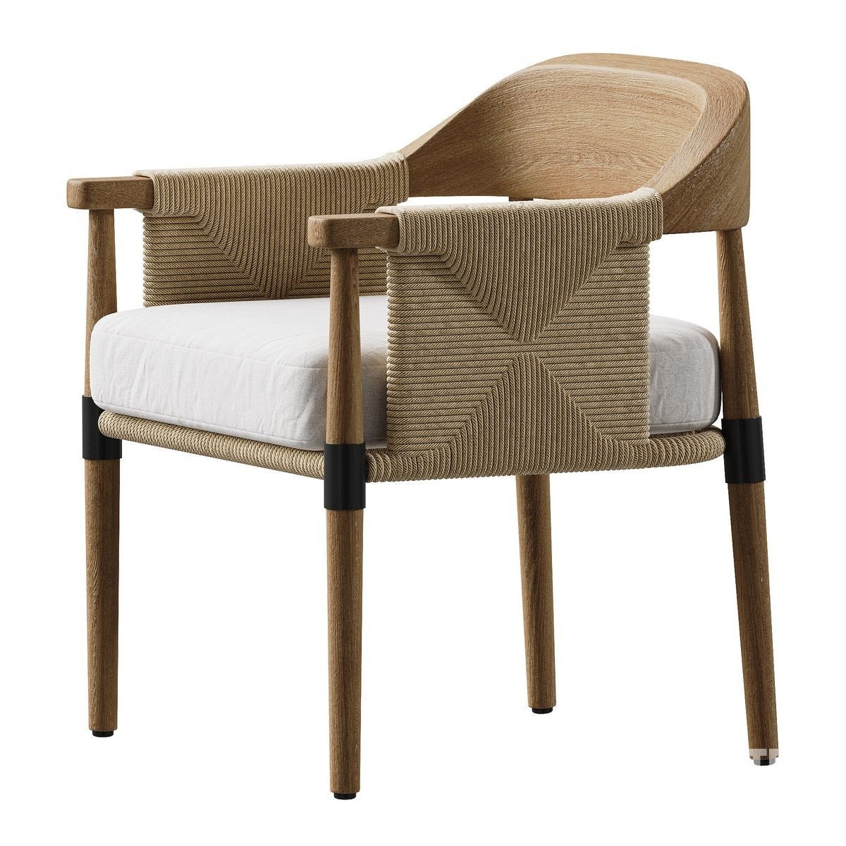 Chaise de salle à manger en chêne Hydra avec tissu Performance - INTERIORTONIC