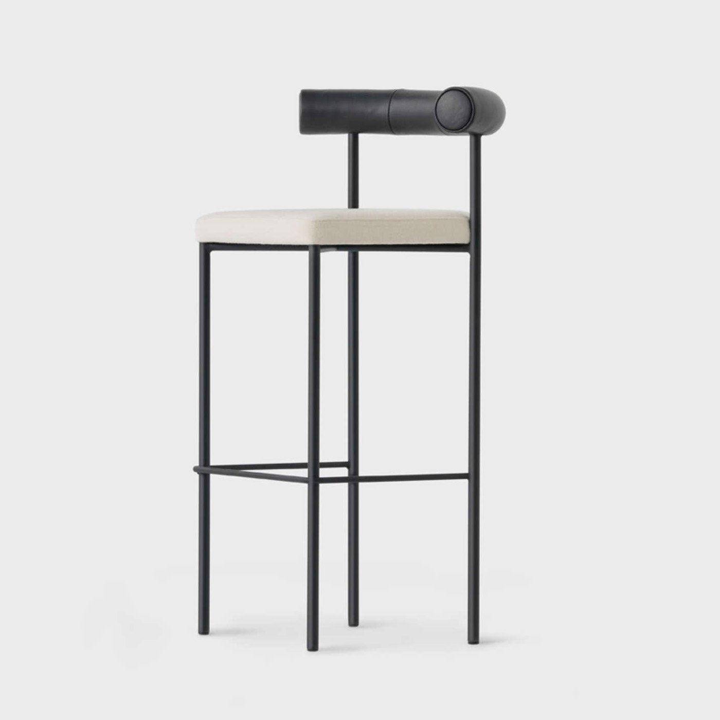 Ignatius - Tabouret de bar moderne noir et blanc - INTERIORTONIC