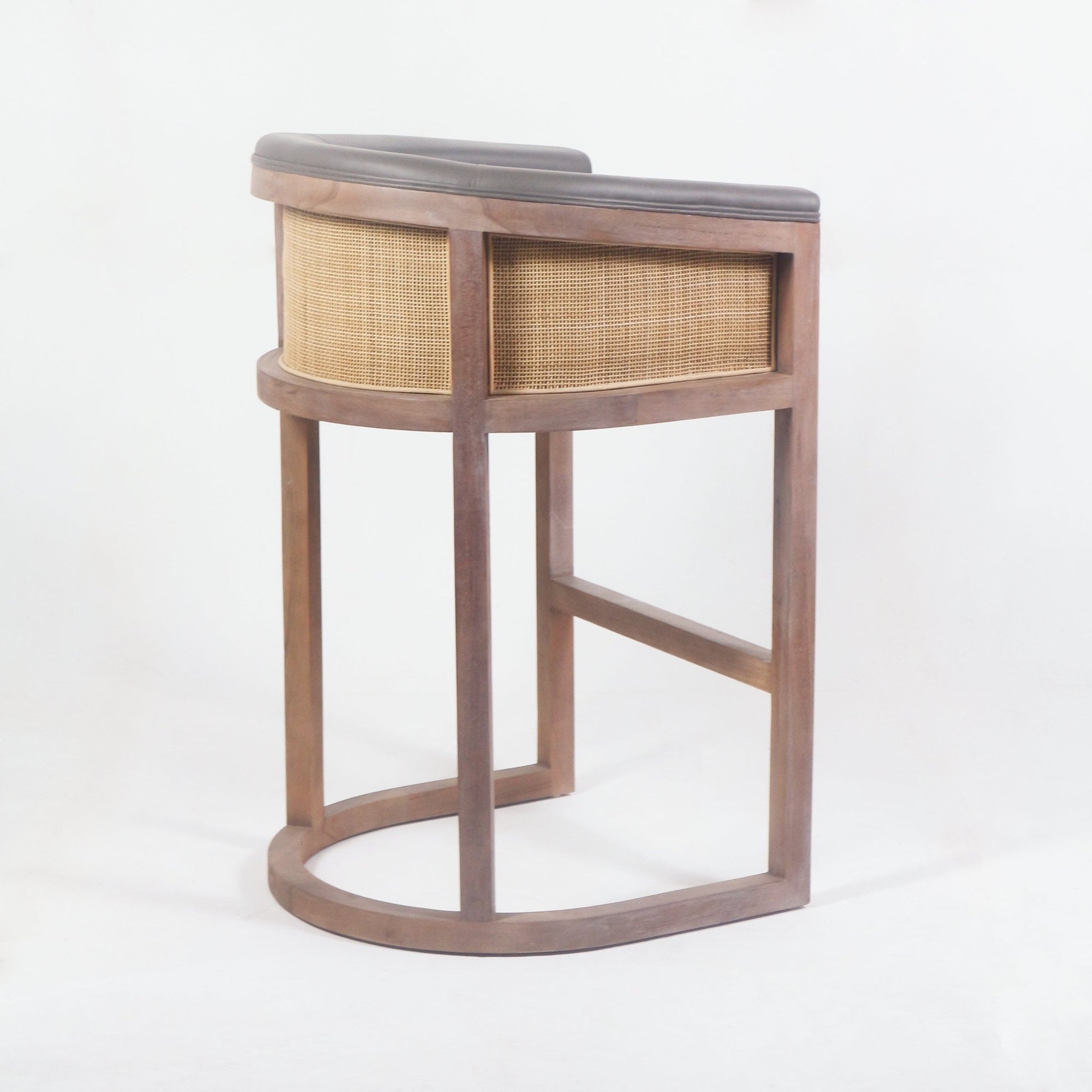 Tabouret de bar d'intérieur en teck Janita - INTERIORTONIC