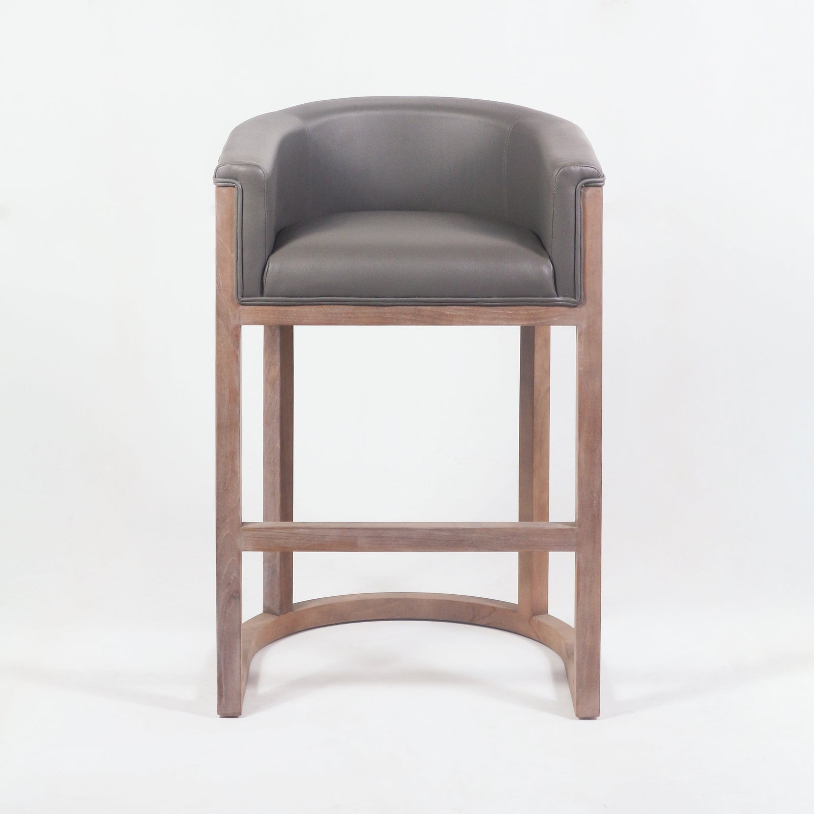 Tabouret de bar ou de comptoir d'intérieur Janita en teck - INTERIORTONIC