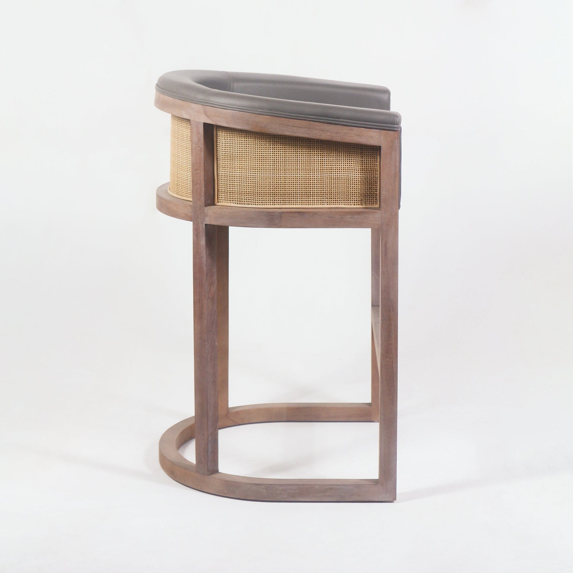 Tabouret de bar ou de comptoir d'intérieur Janita en teck - INTERIORTONIC