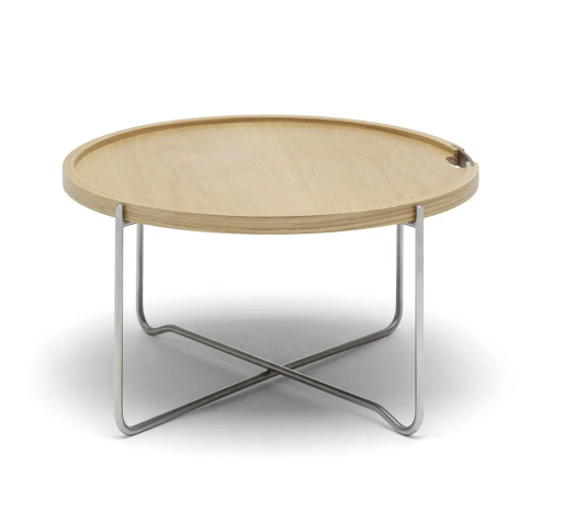 Table d'appoint en chêne Monti en acier inoxydable - INTERIORTONIC